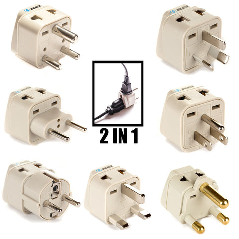 OREI 7 Pcs Worldwide Grounded Travel Adapter Plug Set